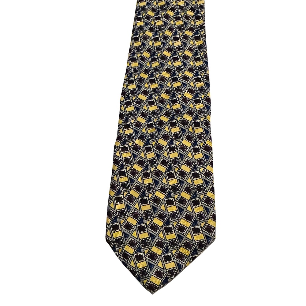 Robert Talbott Silk Men's Tie 4"x57.5" Geometric‎ Jacquard Made in USA Vintage
